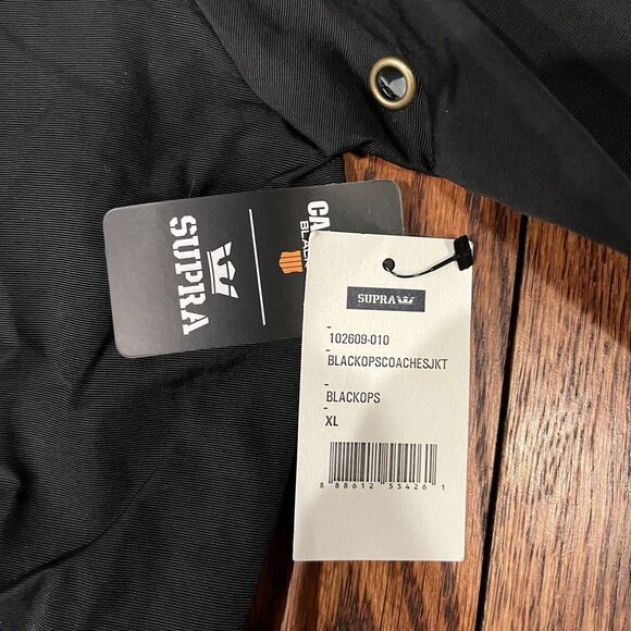 NWT Supra x Call Of Duty Black Opps Snap Windbreaker Coaches Jacket Black Men XL - Picture 10 of 14